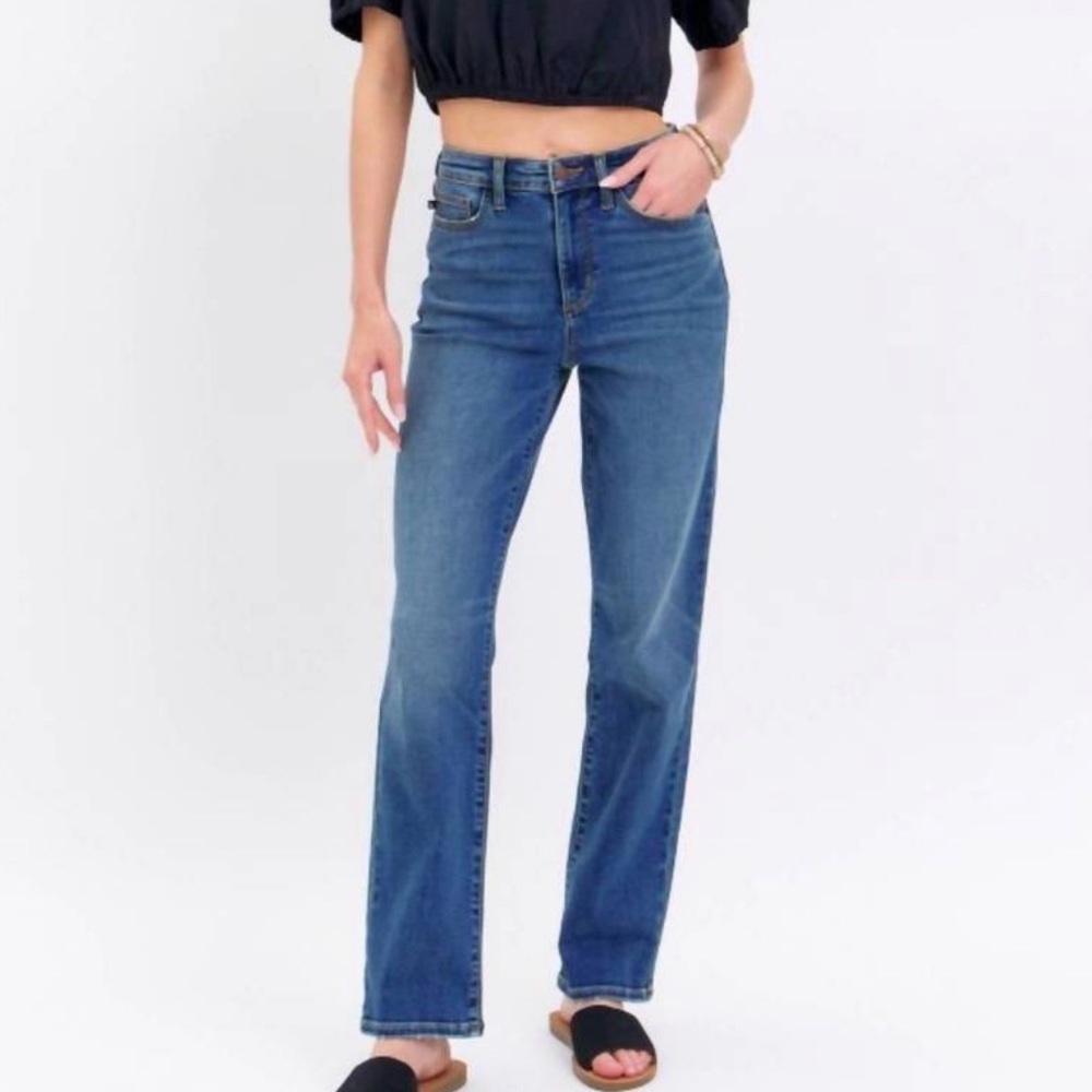 JUDY BLUE High Waist Straight Fit Jeans Size 5/27 Stretchy‎ Vintage Wash